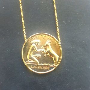 Anthropologie Capricorn gold necklace